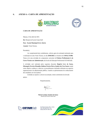 10
6. ANEXO A - CARTA DE APRESENTAÇÃO
 