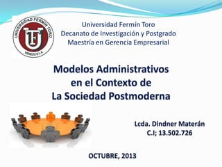 Universidad Fermín Toro
Decanato de Investigación y Postgrado
Maestría en Gerencia Empresarial

 