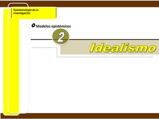Epistemología de la
investigación
Modelos epistémicos
 