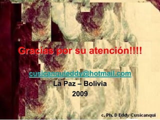 Gracias por su atención!!!!

  cusicanquieddy@hotmail.com
         La Paz – Bolivia
              2009
 
