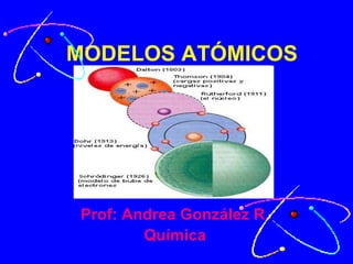 MODELOS ATÓMICOS Prof: Andrea González R. Química 