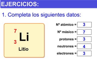 EJERCICIOS: 1. Completa los siguientes datos: 3 7 3 4 3 