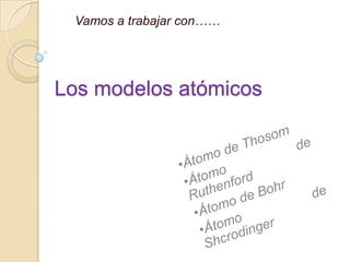 Vamos a trabajar con…… Los modelos atómicos  ,[object Object]