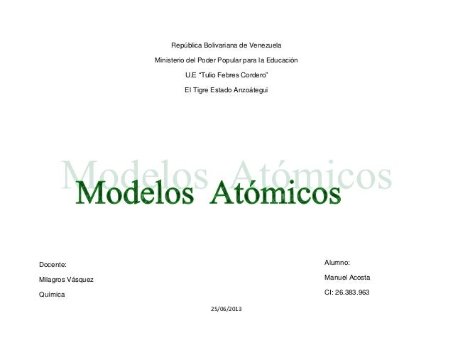 Modelos Atomicos