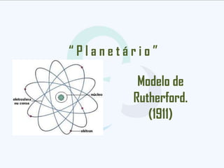 “ P l a n e t á r i o ”
Modelo de
Rutherford.
(1911)
 