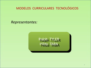 MODELOS CURRICULARES TECNOLÓGICOS
Representantes:
RR
aa
lp
lp
hhTT
YY
LL
EE
RR
H
H
ilid
ld
aaTT
AA
BB
AA
7
 