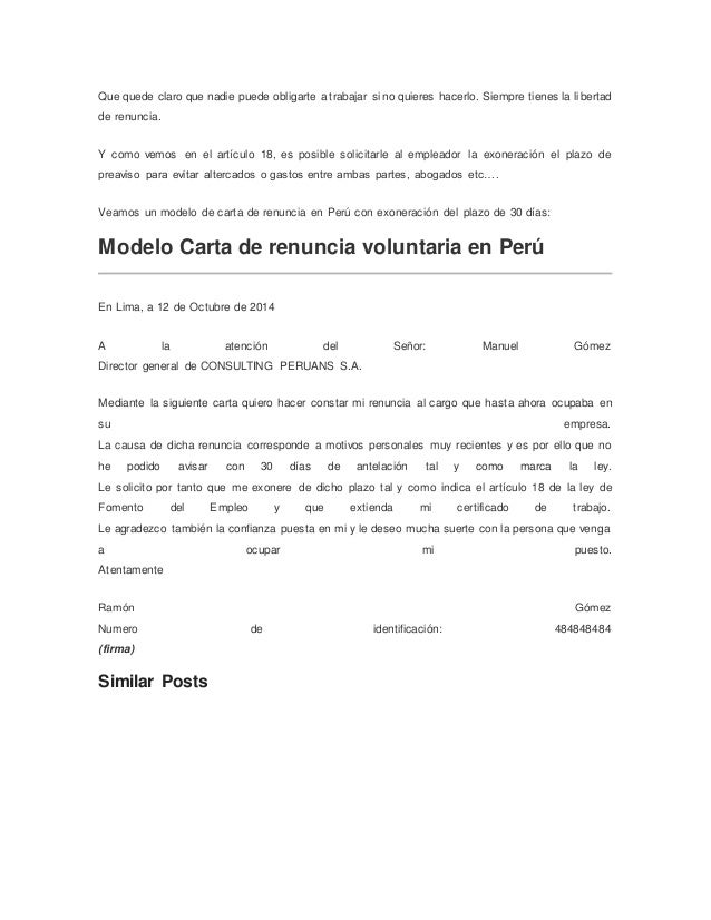 Carta De Despido Ministerio De Trabajo Costa Rica - o Carta De