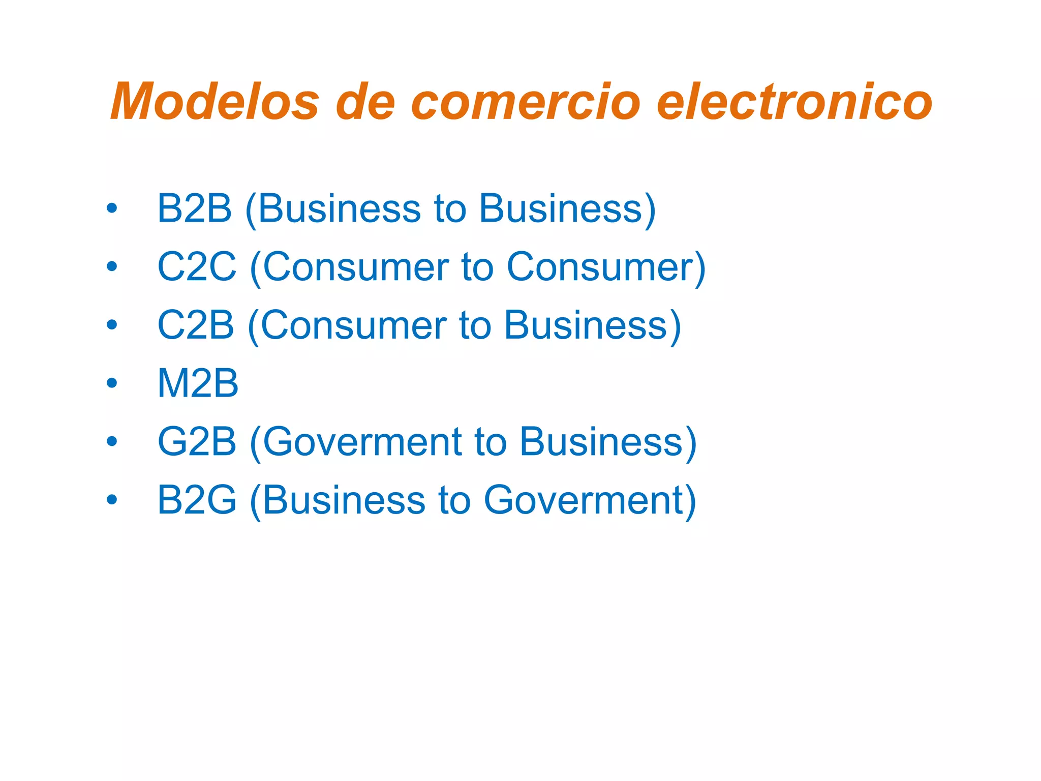 Modelos de comercio electronico | PPTX
