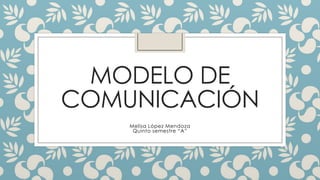 MODELO DE
COMUNICACIÓN
Melisa López Mendoza
Quinto semestre “A”
 