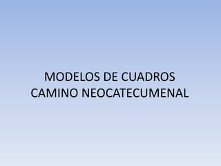 MODELOS DE CUADROS
CAMINO NEOCATECUMENAL
 