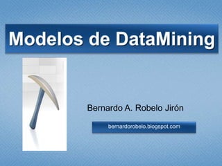 Modelos de DataMining,[object Object],Bernardo A. Robelo Jirón,[object Object],bernardorobelo.blogspot.com,[object Object]
