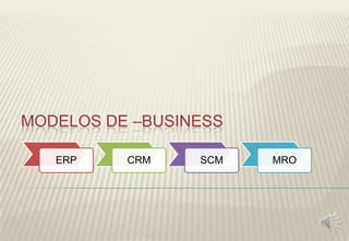 MODELOS DE –BUSINESS
ERP CRM SCM MRO
 