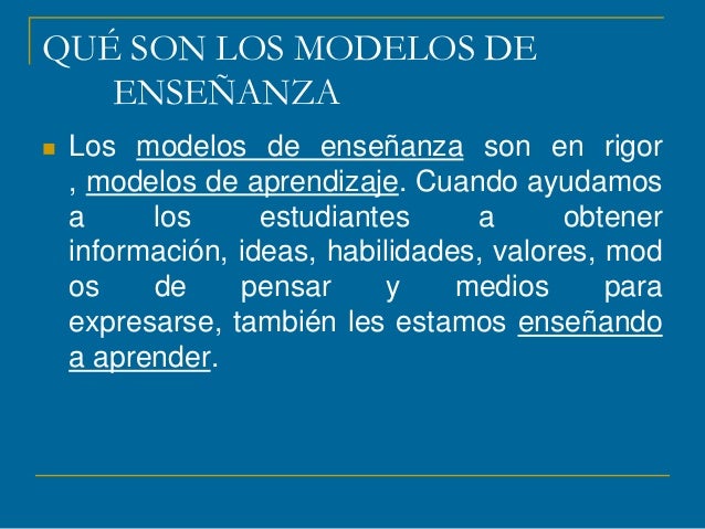 Modelos de Enseñanza Aprendizaje