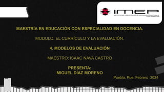 PRESENTACION DE LOS MODELOS DE EVALUACION | PPTX