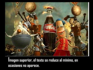 Imagen superior, el texto se reduce al mínimo, en ocasiones no aparece. 