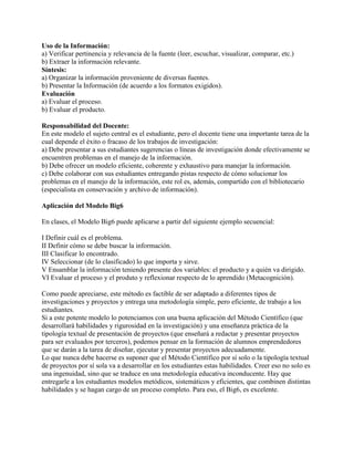 Modelos de Literacia de la Información