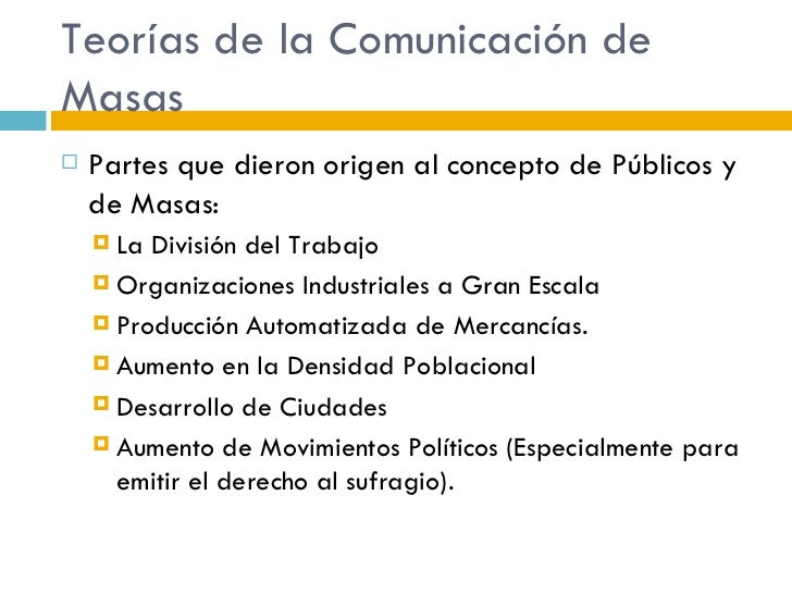 Modelos de Comunicación y Teorías de la Comunicación de Masas