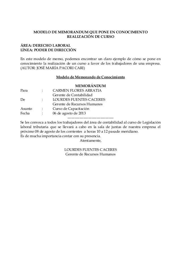Modelos de memorandum