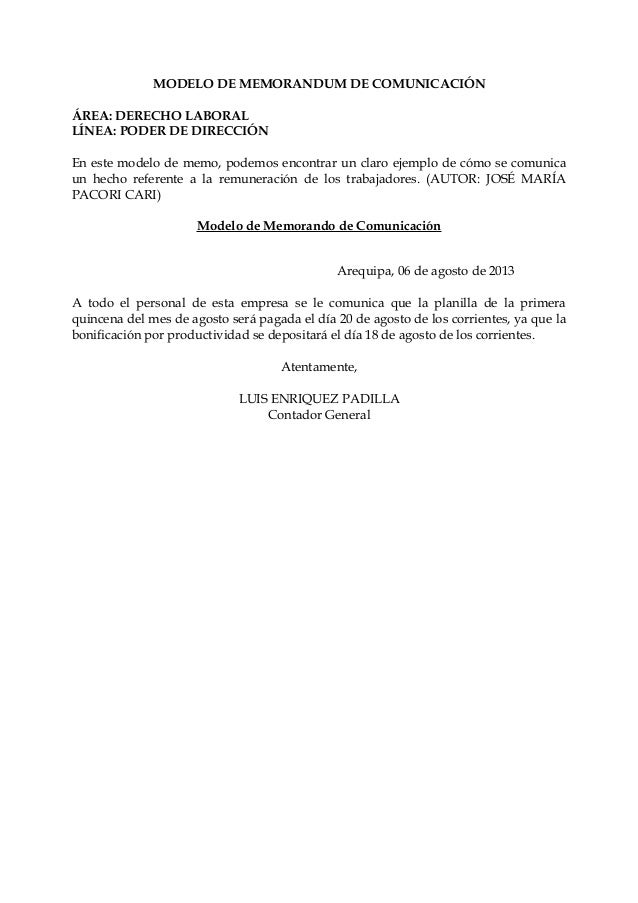 Modelos De Memorandum Modelos De Memorandum