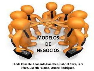 MODELOS
                     DE
                  NEGOCIOS

Elinda Crisante, Leonardo González, Gabriel Nava, Leni
       Pérez, Lisbeth Palomo, Osmari Rodríguez.
 