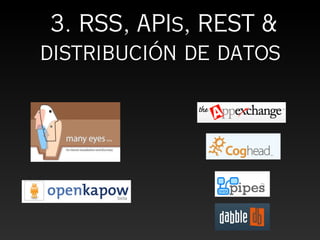 3. RSS, APIs, REST &
distribución de datos
 