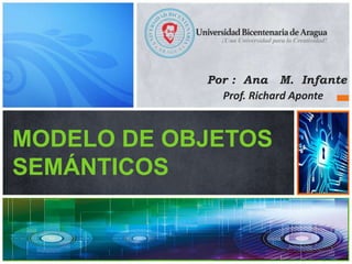 MODELO DE OBJETOS
SEMÁNTICOS
Por : Ana M. Infante
Prof. Richard Aponte
 