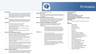 !                                                                                                               PETROBRÁS
•   APRESENTAÇÃO                                                                                     conforme o modelo sugerido abaixo.                                                       •   RELAÇÃO DOS DIRETORES
       –        A apresentação é uma das partes mais importantes na elaboração do •        PERIODICIDADE DO EVENTO                                                                            •   EQUIPE TÉCNICA
                projeto. É por meio dela que a Comissão de Seleção do Programa                –      Informe qual é a periodicidade do evento (de quanto em quanto tempo                      •   IDENTIFICAÇÃO DE ARTISTAS
                Petrobras Cultural poderá entender – de forma rápida e objetiva – a                  ele é realizado). Campo exclusivo da Área “Eventos de artes eletrônicas                  •   RELAÇÃO DE LIVROS PUBLICADOS PELO AUTOR
                proposta integral do projeto. Seja claro e objetivo, incluindo apenas                e cultura digital”.
                as informações essenciais ao seu entendimento.                                                                                                                                •   PROJETO APROVADO NA LEI DE INCENTIVO
                                                                                       •   PLANO DE DISTRIBUIÇÃO DOS PRODUTOS CULTURAIS                                                       •   PROJETO CONTEMPLADO EM EDIÇÕES ANTERIORES DO PROGRAMA
•    OBJETIVOS                                                                                –      Indique a tiragem dos produtos gerados pelo projeto, tais como discos,                       PETROBRAS CULTURAL
       –        O proponente deverá informar, de maneira clara e sucinta, o que                      livros, jornais, vídeos, CD-ROM, catálogos etc. Em caso de espetáculos,
                pretende realizar, além de expressar o(s) resultado(s) que espera                                                                                                             •   ABRANGÊNCIA
                                                                                                     shows, exposições, festivais e outros eventos, informe o número e
                atingir, o(s) produto(s) final(is), o período e local da realização.                 previsão de valor dos ingressos e/ou o público estimado.                                        –       Selecione o(s) estado(s) onde o projeto será realizado.
•   JUSTIFICATIVA                                                                      •   PLANO DE DIVULGAÇÃO, COMUNICAÇÃO E CONTRAPARTIDAS                                                  •   LOCAL
       –        Por que tomou a iniciativa de realizar o projeto?                             –      Este módulo refere-se às formas de comunicação e divulgação do                           •   ORÇAMENTO
       –        Que circunstâncias favorecem sua execução?                                           projeto para o público em geral, com detalhamento de suas                                       –       Modelo sugerido
       –        Como o projeto atende aos critérios de seleção e qualificação                        contrapartidas.                                                                                 –       Título do projeto:
                estabelecidos para a Área de                                                                •      Exemplo: banners 1m x 2m em lona, com impressão em 4/0 cores;                     –       Nome do proponente:
                                                                                                                   convites em tamanho postal, papel couchê 4/2 cores; cartazes em
       –        Seleção Pública pretendida? (ver item “Critérios de análise dos                                    couchê brilho 180g, 4 cores; site; assessoria de imprensa; veiculação na          –       CPF/CNPJ do proponente:
                projetos” no Regulamento)                                                                          mídia impressa (4 anúncios ½ página, cor, segundo caderno O Globo),               –       Início Término
       –        Qual o diferencial do projeto? (ineditismo, pioneirismo, resgate                                   eletrônica (1.000 impressões banner no portal Terra) e digital (envio de
                                                                                                                   cinco mil newsletters); ações promocionais (descrição das ações) etc.
                                                                                                                                                                                                     –       Elaboração
                histórico etc.)                                                                                                                                                                      –       Agenciamento
                                                                                       •   Contrapartidas
•   ESTRATÉGIAS DE AÇÃO (MEMORIAL DESCRITIVO)                                                                                                                                                        –       VALOR SOLICITADO A PETROBRAS
                                                                                                            •      Indique as contrapartidas do projeto:
       –        Este campo refere-se ao detalhamento das etapas de trabalho. Enumere                        •      1. Institucionais: formas de aplicação das logomarcas dos parceiros nos           –       VALOR SOLICITADO A OUTRAS FONTES
                e descreva as atividades necessárias para atingir o(s) objetivo(s)                                 materiais de divulgação, compromisso de mencionar as parcerias nos
                desejado(s) e explique como pretende desenvolvê-las.                                                                                                                                 –       TOTAL DE ELABORAÇÃO E AGENCIAMENTO
                                                                                                                   materiais de divulgação para a imprensa e entrevistas concedidas.
       –        demonstra a capacidade do proponente de viabilizar o projeto;                                      Exemplo: fazer figurar a logomarca da Petrobras em todo material                  –       VALOR TOTAL DO PROJETO (somatório de 1 a 6)
                                                                                                                   promocional e publicitário relativo ao projeto e notas de imprensa.               –       ELABORAÇÃO/AGENCIAMENTO
       –        detalha os objetivos e mostra claramente as etapas da realização;                           •      2. Estruturais: iniciativas de impacto social, de formação de público e
       –        prevê o tempo de duração de cada etapa;                                                            reflexão. Exemplo: capacitação de jovens para a produção cultural,
                                                                                                                                                                                                     –       SUBTOTAL 1 A 5
       –        relaciona e descreve as parcerias (institucionais: órgãos públicos,                                geração de oportunidade de trabalho para comunidades de baixa                     –       IMPOSTOS/RECOLHIMENTOS
                                                                                                                   renda etc.
                fundações e instituições;                                                                                                                                                            –       TOTAL DE IMPOSTOS/ RECOLHIMENTOS
                                                                                                            •      3. Compensatórias: iniciativas que promovam a democratização do
       –        promocionais: veículos de comunicação associados; e empresariais:                                  acesso aos bens culturais resultantes do projeto. Exemplo: permitir               –       CUSTOS ADMINISTRATIVOS
                apoio e colaboração em recursos humanos, materiais ou financeiros);                                acesso gratuito ou a preços populares para portadores de necessidades             –       TOTAL DE CUSTOS ADMINISTRATIVOS
                                                                                                                   especiais, portadores de doenças crônicas graves,
       –        demonstra coerência com o orçamento; e                                                                                                                                               –       DIVULGAÇÃO/ COMERCIALIZAÇÃO
                                                                                                            •      idosos, estudantes de escolas públicas.
       –        destaca as ações que não serão subsidiadas pelo Programa Petrobras                                                                                                                   –       TOTAL DE DIVULGAÇÃO/ COMERCIALIZAÇÃO
                Cultural, mas que são importantes para a compreensão geral do                                                                                                                        –       TOTAL DE PRODUÇÃO/ EXECUÇÃO
                projeto. Neste caso, é necessário indicar como essas ações serão                                                                                                                     –       TOTAL DE PRÉ-PRODUÇÃO/ PREPARAÇÃO
                custeadas, conforme a coluna 9 do orçamento físico-financeiro.
                                                                                                                                                                                                     –       PRODUÇÃO/ EXECUÇÃO
•   PREVISÃO DE DURAÇÃO DO PROJETO
       –        Informe a data prevista para início e término do projeto, considerando
                todas as suas etapas. O detalhamento do período de realização do
                projeto deve ser apresentado no anexo obrigatório “Cronograma”,
 