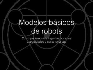 Modelos básicos  
de robots
Como podemos distingui-los por suas  
capacidades e características

 
