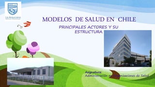 MODELOS DE SALUD EN CHILE
PRINCIPALES ACTORES Y SU
ESTRUCTURA
Asignatura:
Administración en Organizaciones de Salud
 