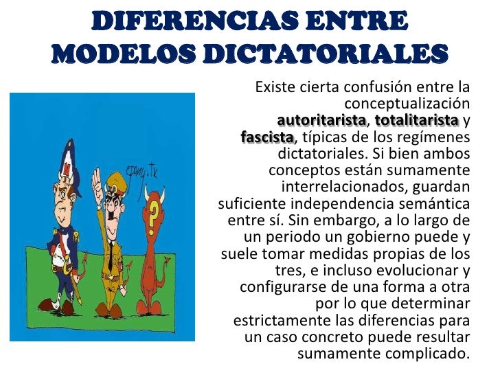 Modelos dictatoriales, autoritarios, totalitarios y fascistas