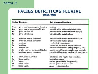 Tema 3  

           FACI ES DETRI TI CAS FLUVI AL 
                                      AL 
                      (Miall 
                       Miall, 1996) 
                      (     , 1996)
                      (Miall, 1996) 
 