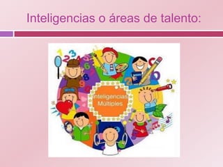 Inteligencias o áreas de talento:
 