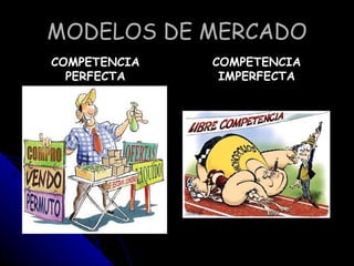 MODELOS DE MERCADO
COMPETENCIA   COMPETENCIA
  PERFECTA     IMPERFECTA
 