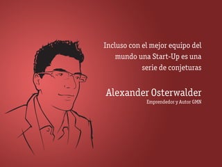 Incluso con el mejor equipo del
    mundo una Start-Up es una
            serie de conjeturas


Alexander Osterwalder
             Emprendedor y Autor GMN
 