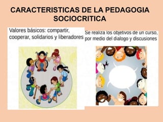 CARACTERISTICAS DE LA PEDAGOGIA
SOCIOCRITICA
 