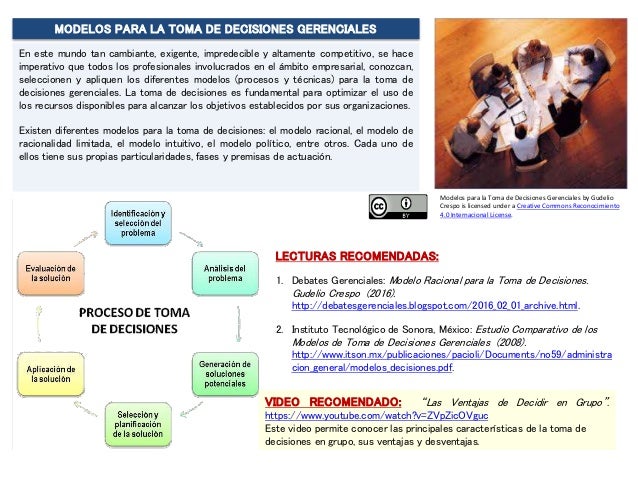 Modelos para la toma de decisiones gerenciales