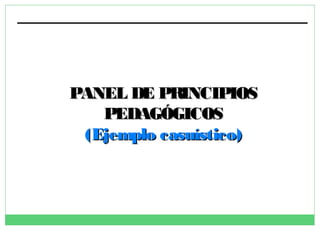 PANEL DE PRINCIPIOS
PEDAGÓGICOS
(Ejemplo casuístico)

 