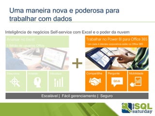 Uma maneira nova e poderosa para
trabalhar com dados
Inteligência de negócios Self-service com Excel e o poder da nuvem
 