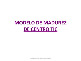 MODELO DE MADUREZ DE CENTRO TIC PROGRAMA TIC -  BERRITZEGUNE 00 