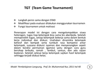 Model Tgt Model Pembelajaran Kooperatif | PPTX