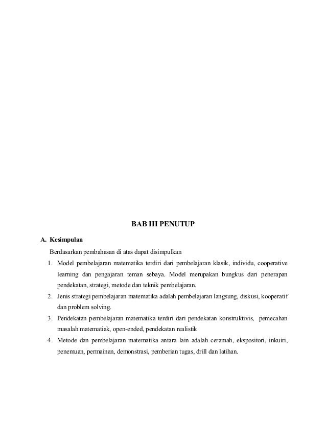 Model pembelajaran matematika