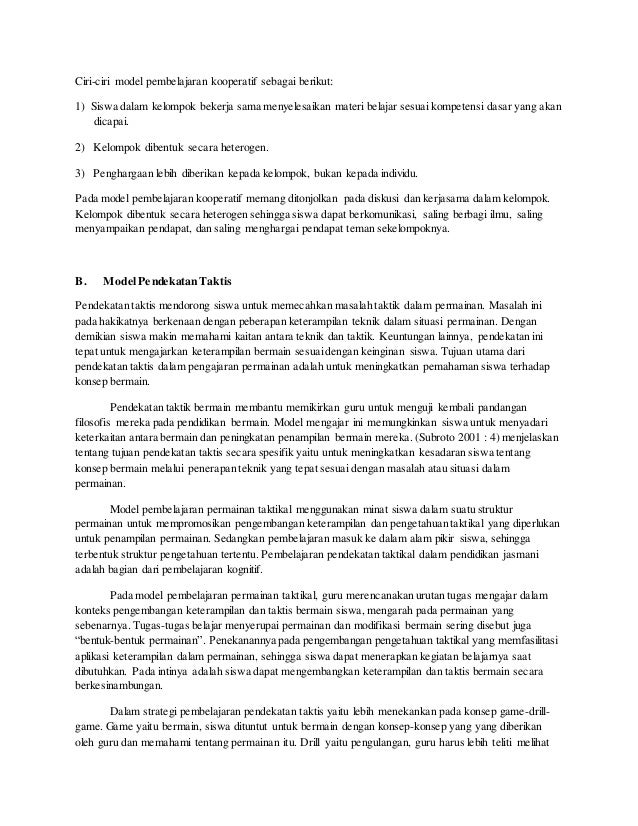 Model Pembelajaran Penjas