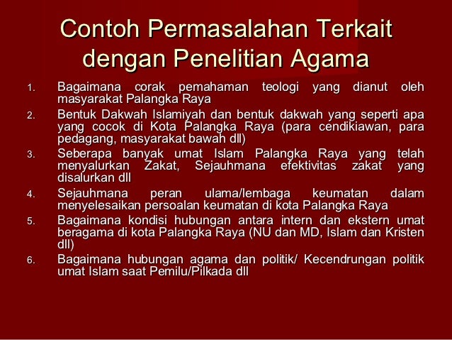 Model penelitian agama