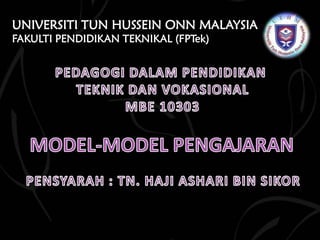 UNIVERSITI TUN HUSSEIN ONN MALAYSIA
FAKULTI PENDIDIKAN TEKNIKAL (FPTek)
 