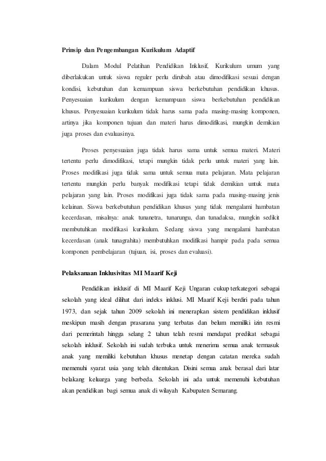 Makalah Model Pengembangan Kurikulum Adaptif Pada Pendidikan Kelas Kh