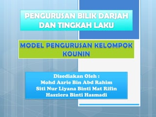 Disediakan Oleh :
  Mohd Azrie Bin Abd Rahim
Siti Nur Liyana Binti Mat Rifin
    Hasziera Binti Hasmadi
 