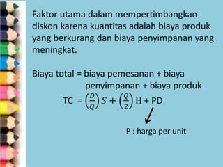P : harga per unit

 