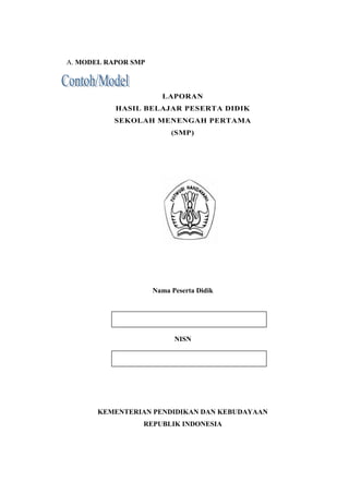 Model rapor kurikulum 2013 | DOCX
