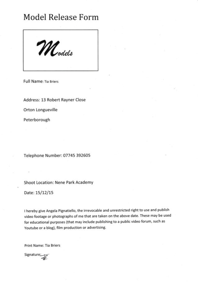 model release form 1 signed tia briers signed release form