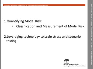 Objective Driven Risk Model A Framework Driven Approach to Model Risk Management (www ...